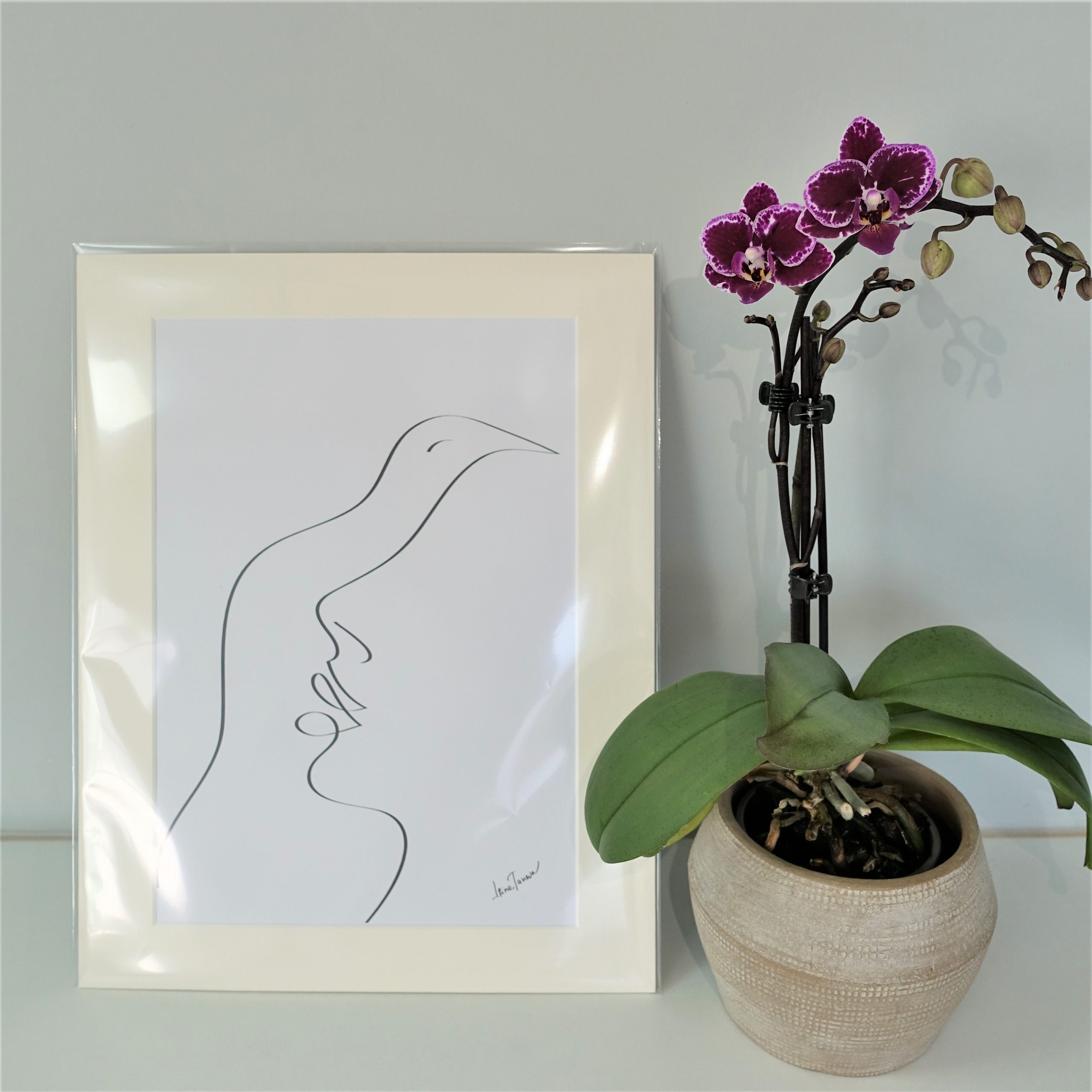 lovebird orchid digital original art irina taneva