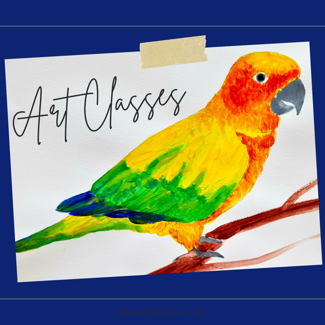art class parrot bird tutoring London Surbiton Kingston-upon-Thames Ditton Oxshot Claygate Chessington children adult art lessons