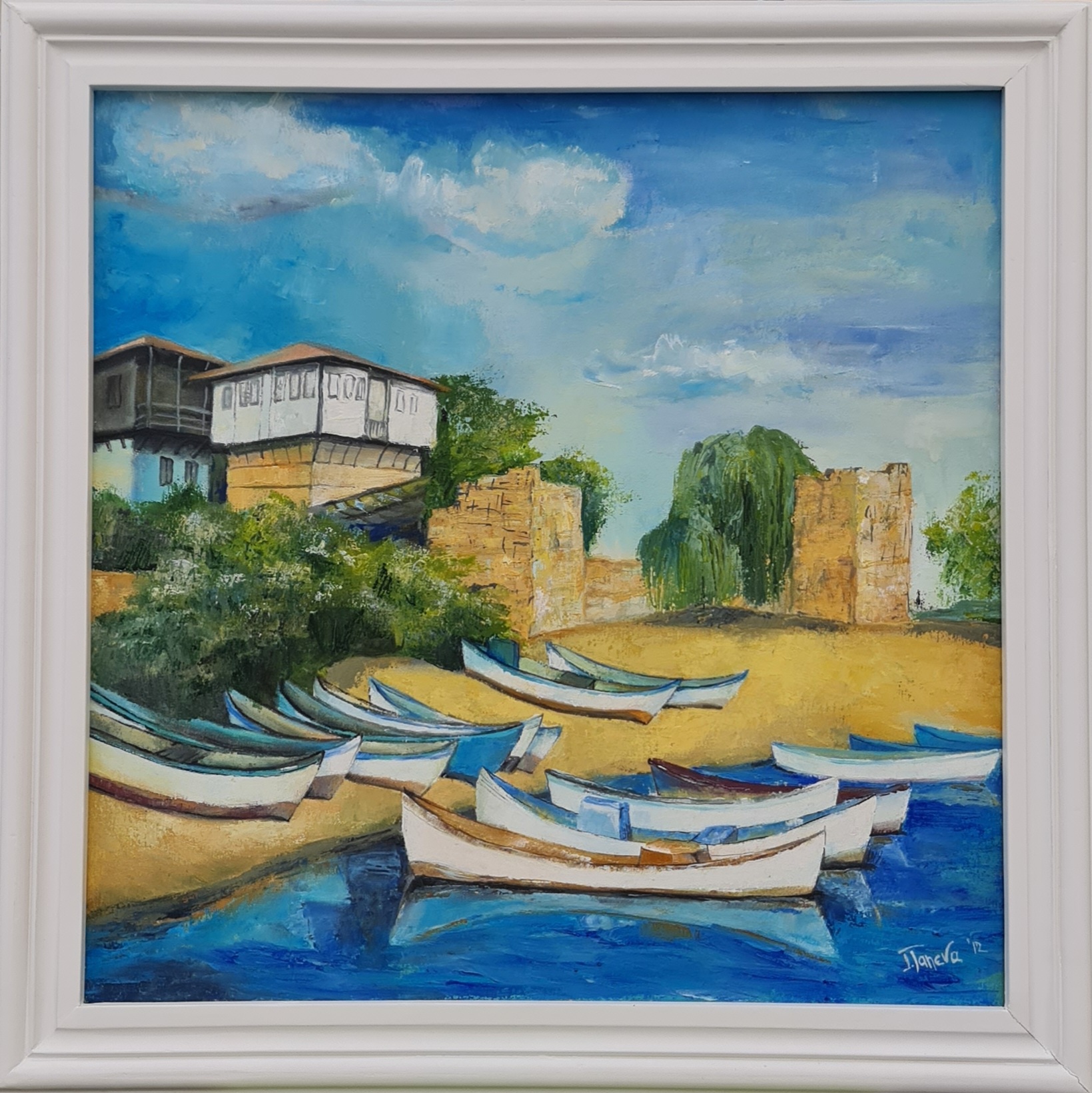 seascapes and cityscapes Colourful Voyage painting by Irina Taneva Iri IR second annual group exhibition with her children and adult students of art