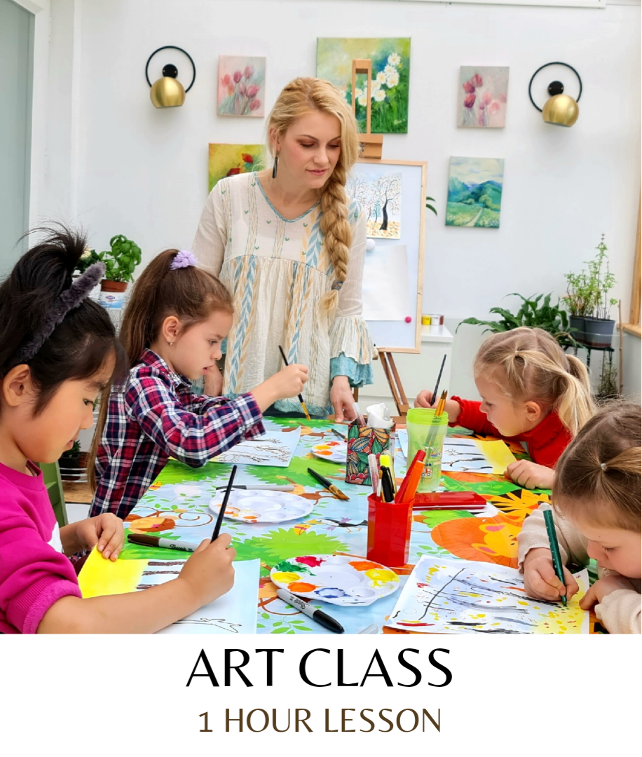 art class with professional artist irina taneva 1 hour suitable for children age 5 to 8 in chessington London kingston upon thames