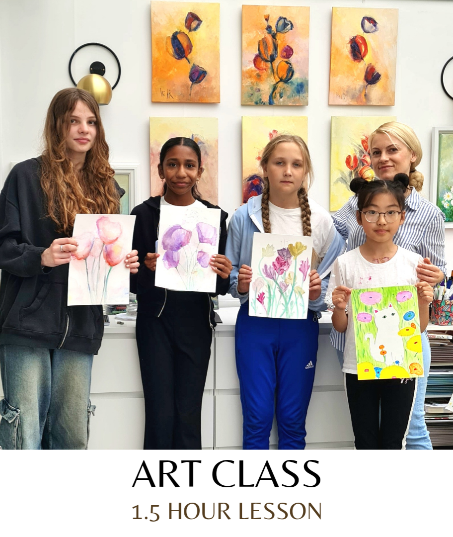 art class 1.5 housr lesson professional teacher and artist Irina Taneva in kingston upon Thames Chessington London