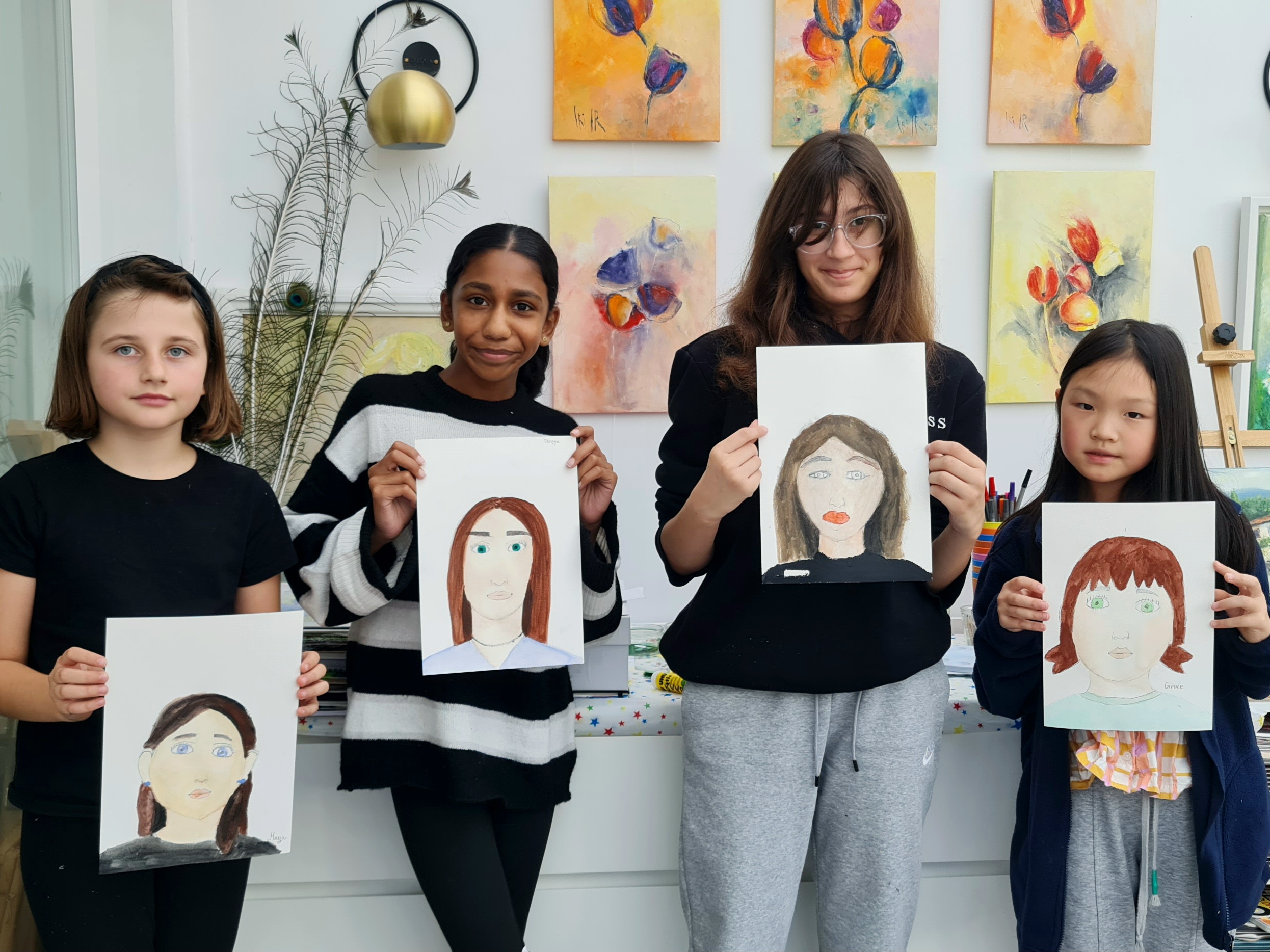 art class for children at Southborough High School Surbiton London with professional artist and art teacher Irina Taneva