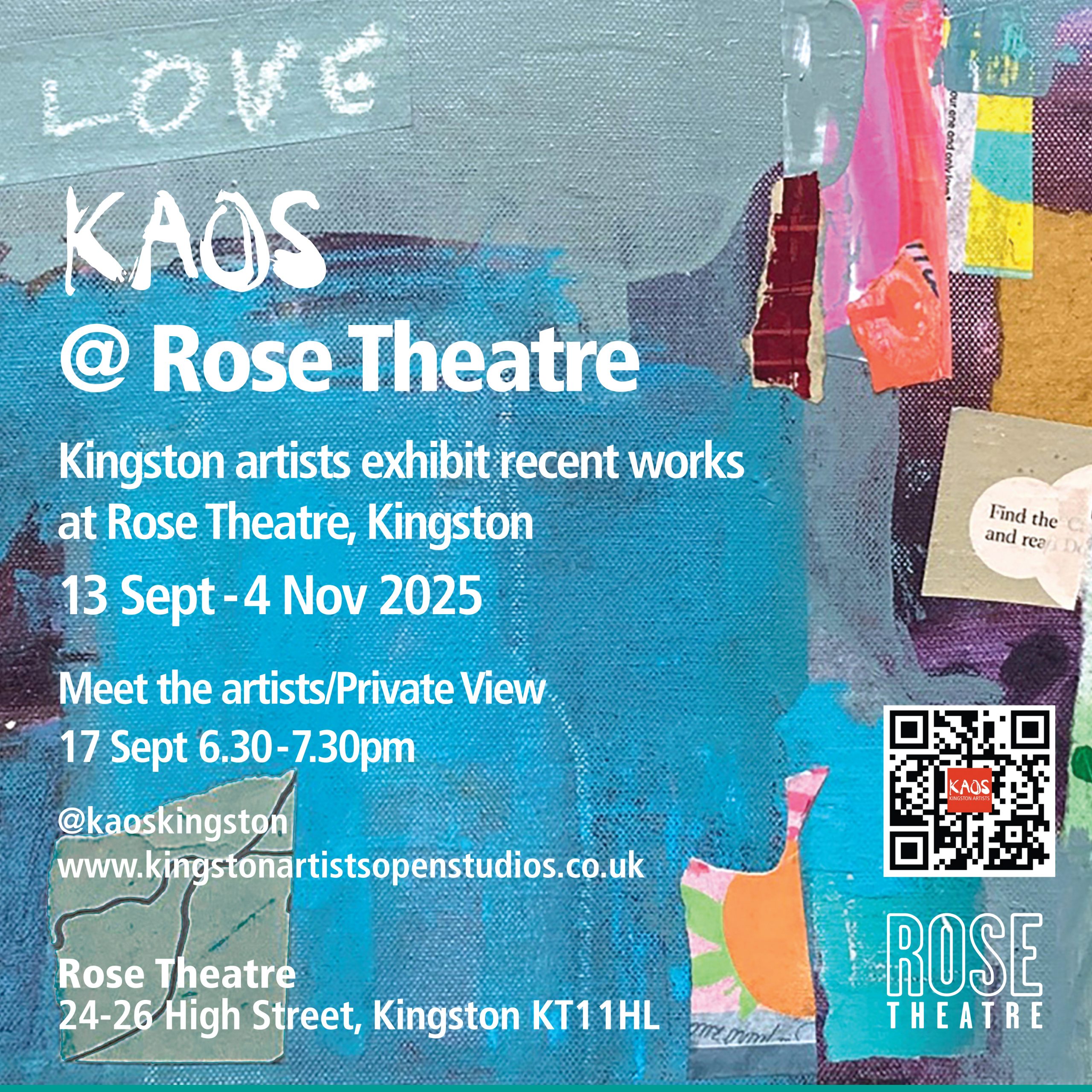 Rose Theatre art exhibition KAOS artists Irina Taneva Kingston upon Thames Irina Taneva