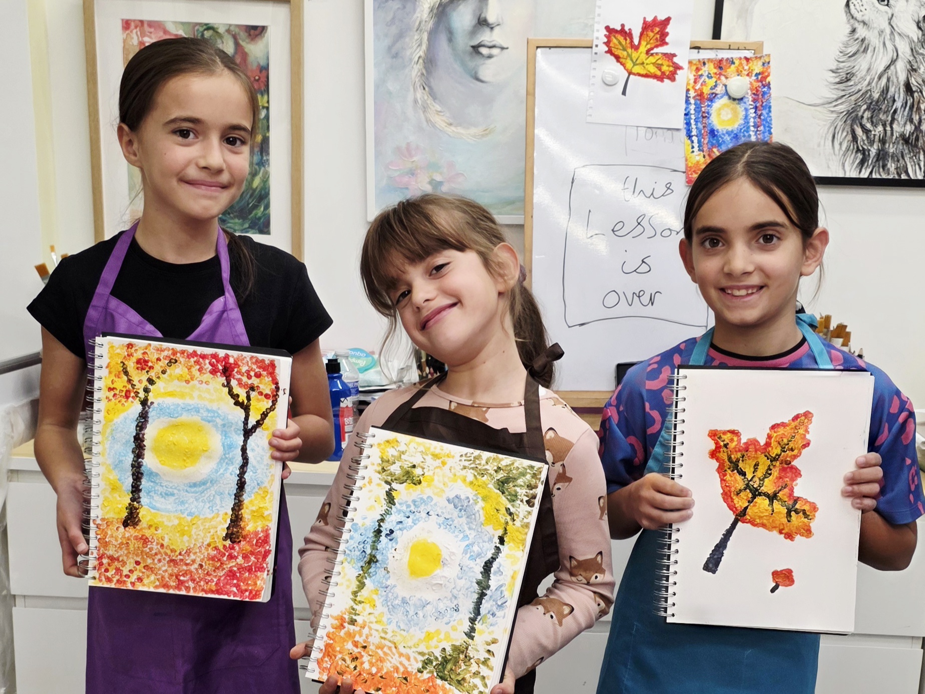 autumn half term art lessons workshops for children age 5 plus with professional tutor and artist irina Taneva London chessington Kingston thames Ditton Claygate Leatherhead Esher Ewell 