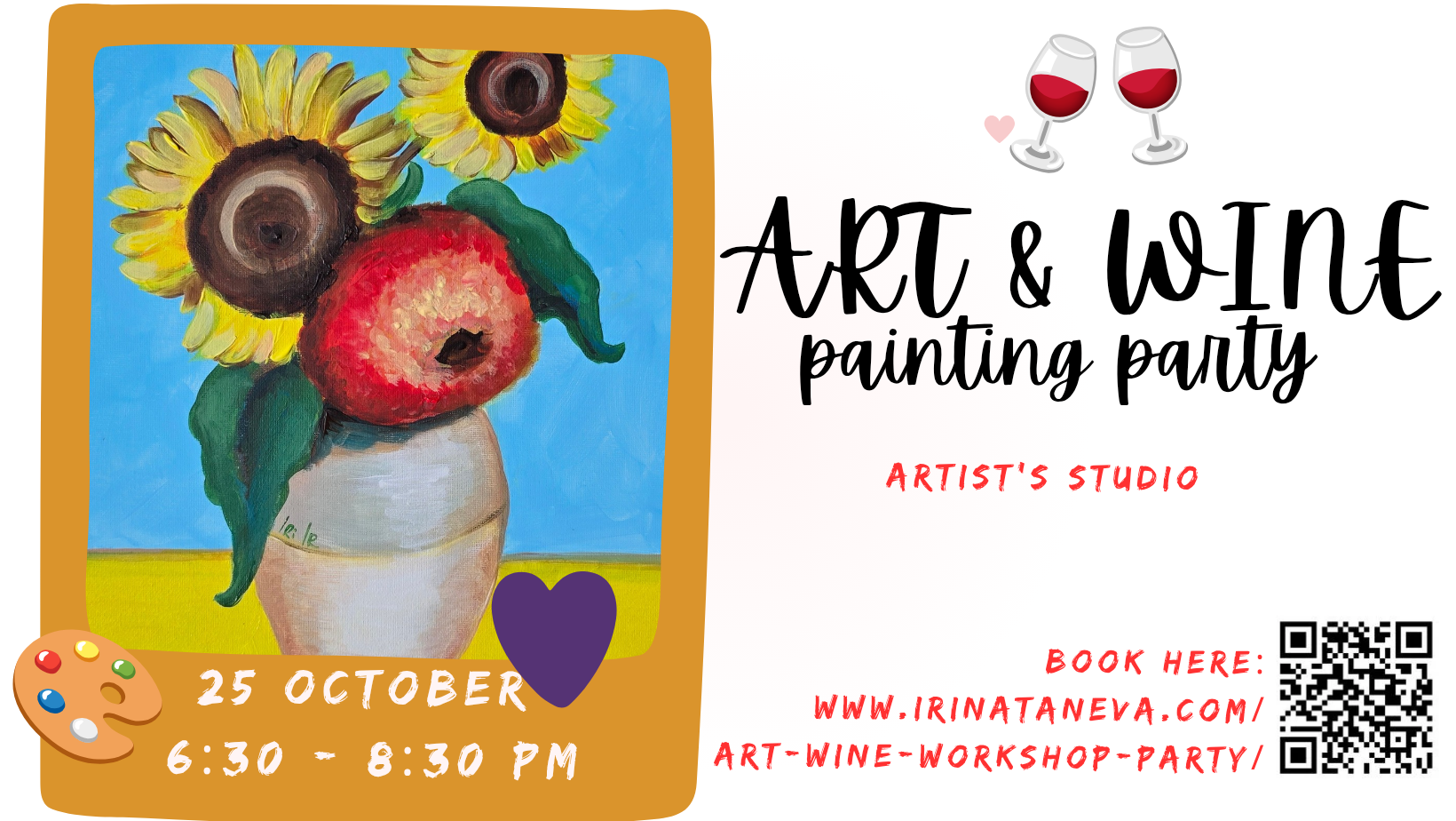 Van Gogh sip and paint party Kingston upon Thames Surbiton Ditton Elmbridge Leatherhead Claygate art and wine event