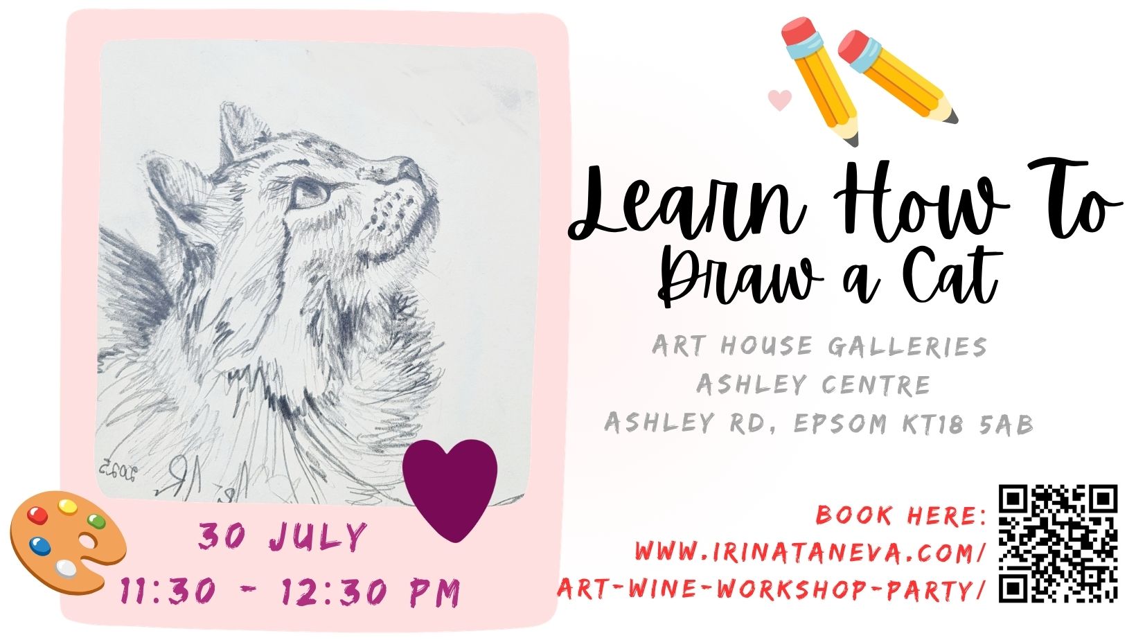 learn how to draw a cat workshop epsom ewell ashley center arthouse gallery irina taneva drawing workshop adult children 