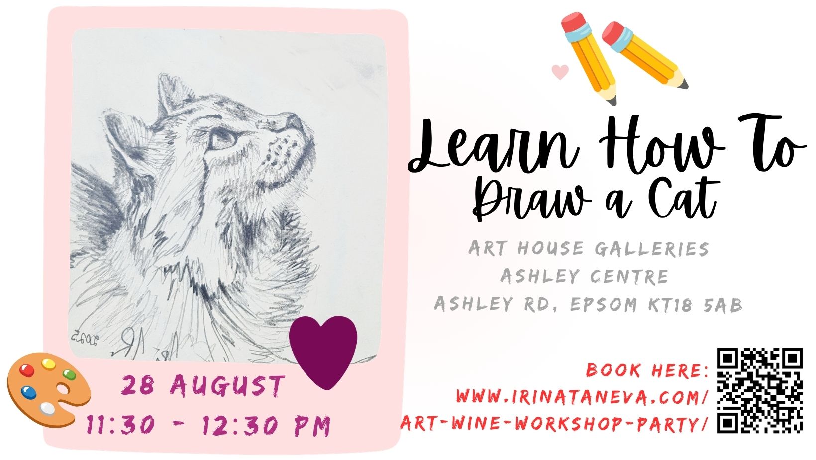 learn how to draw a cat workshop epsom ewell ashley center arthouse gallery irina taneva drawing workshop adult children