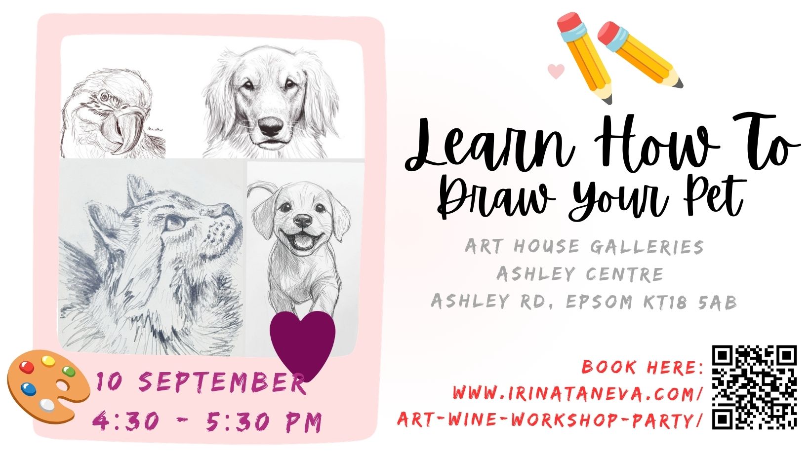 learn how to draw a cat dog pet workshop epsom ewell ashley center arthouse gallery irina taneva drawing workshop adult children